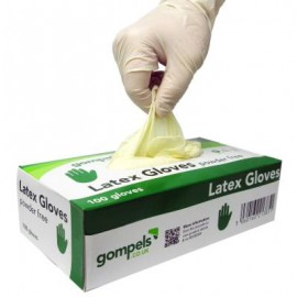Latex Examination Gloves, Powder Free, M, Box of 100